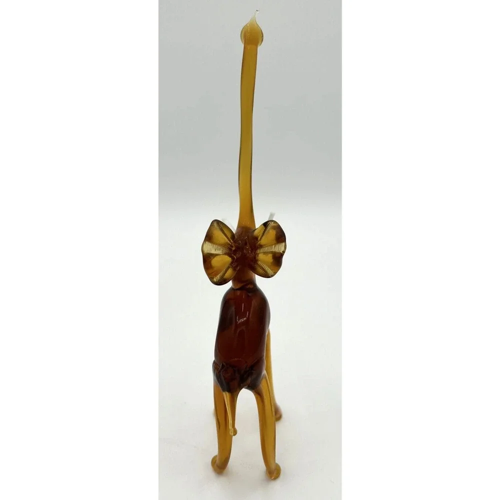 Vintage Blown Glass Brown Elephant Figurine 7.5